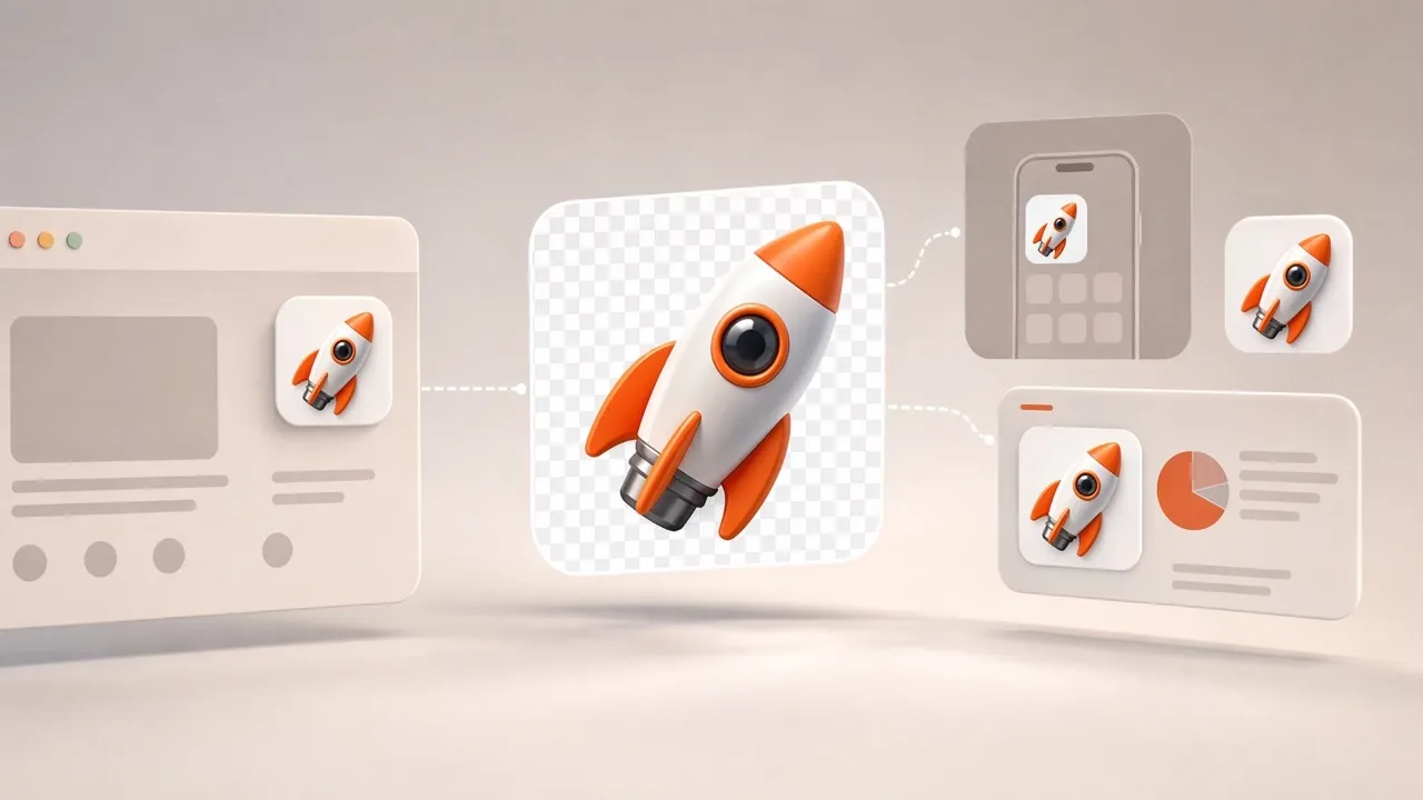Place Transparent Background Icons Anywhere