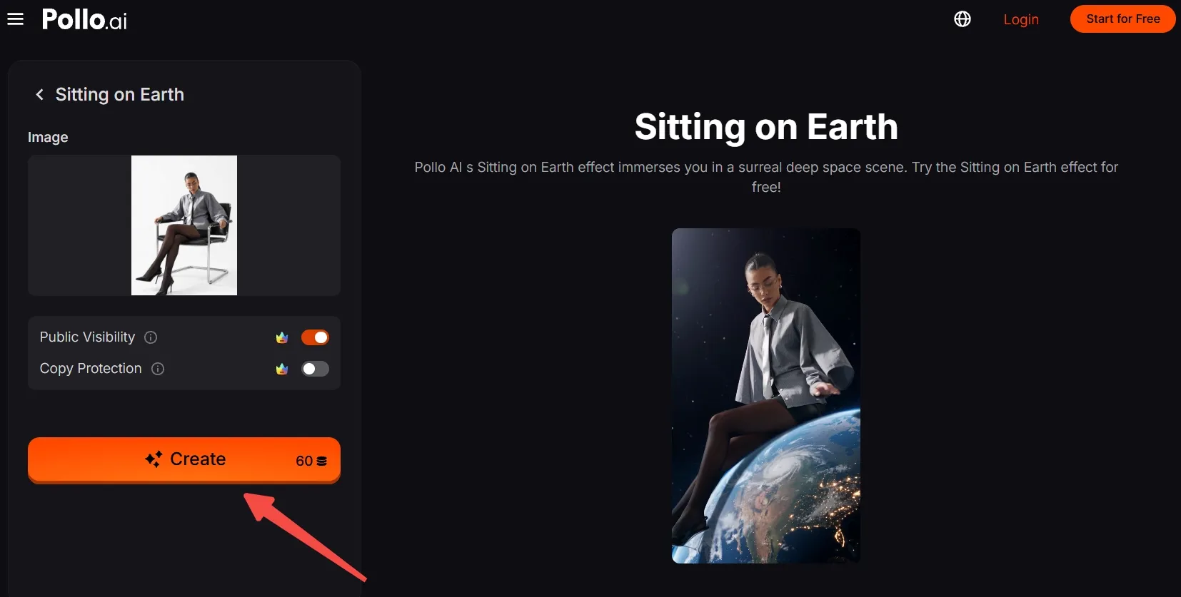 A person sits on a globe in a surreal deep space scene.
