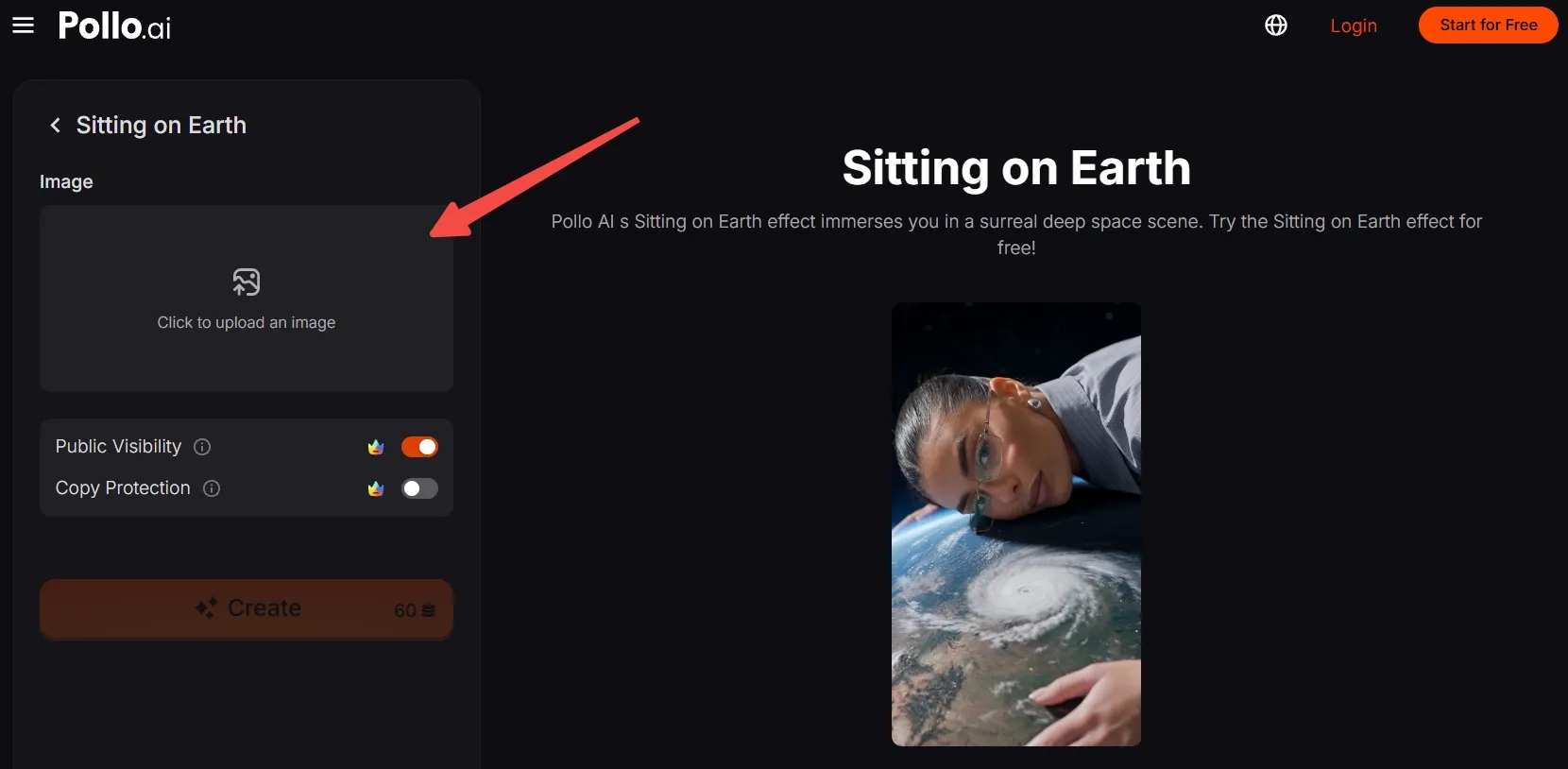 A person leans on a globe depicting Earth with a hurricane visible.
