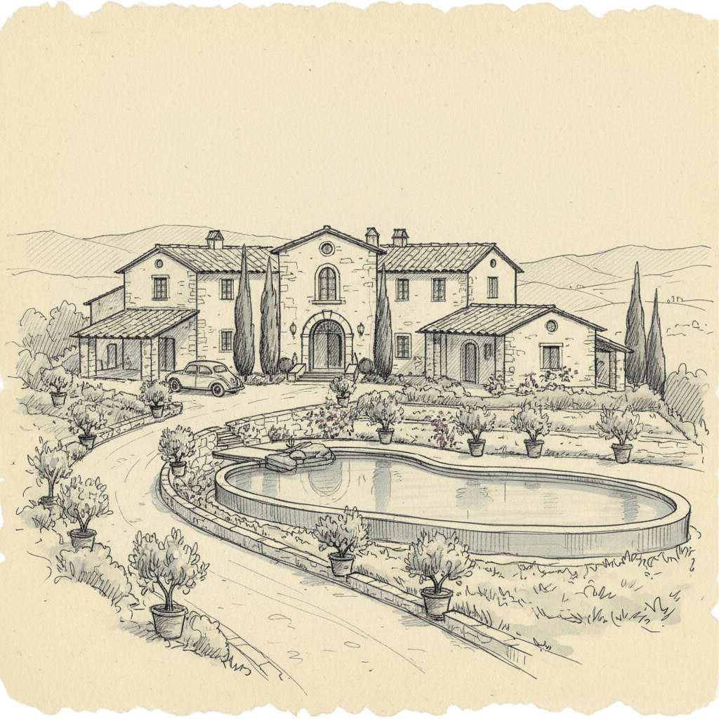 croquis du manoir