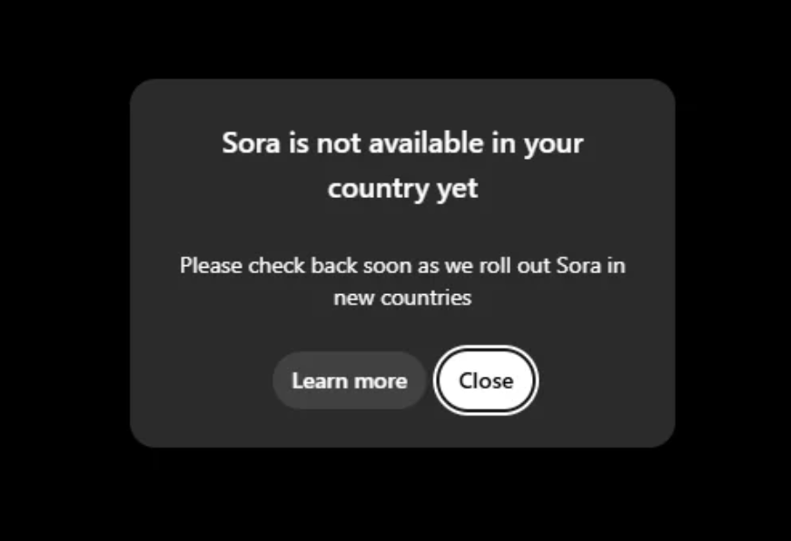 Sora not available