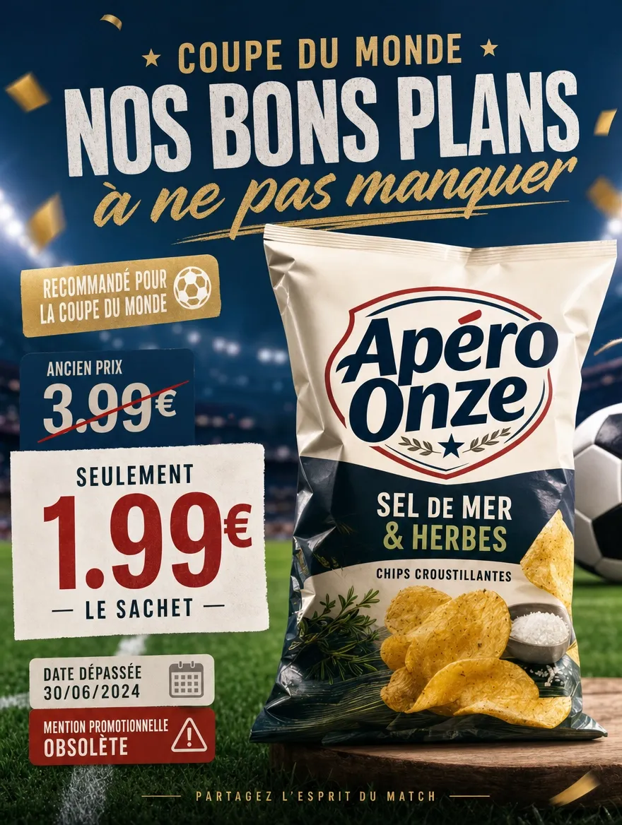 Une affiche promo de chips générée par l’IA