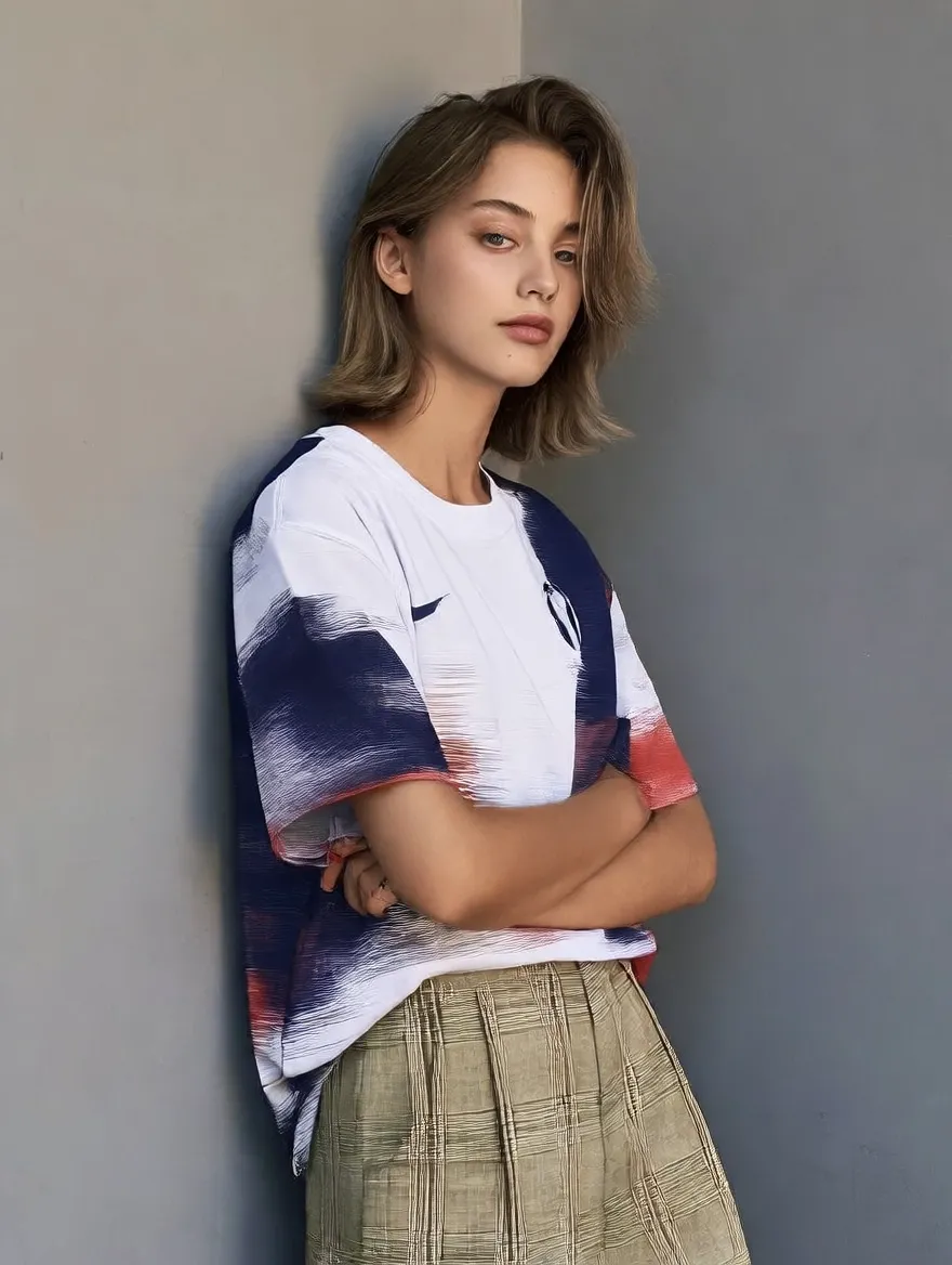 Une photo d’un mannequin IA sans filigrane