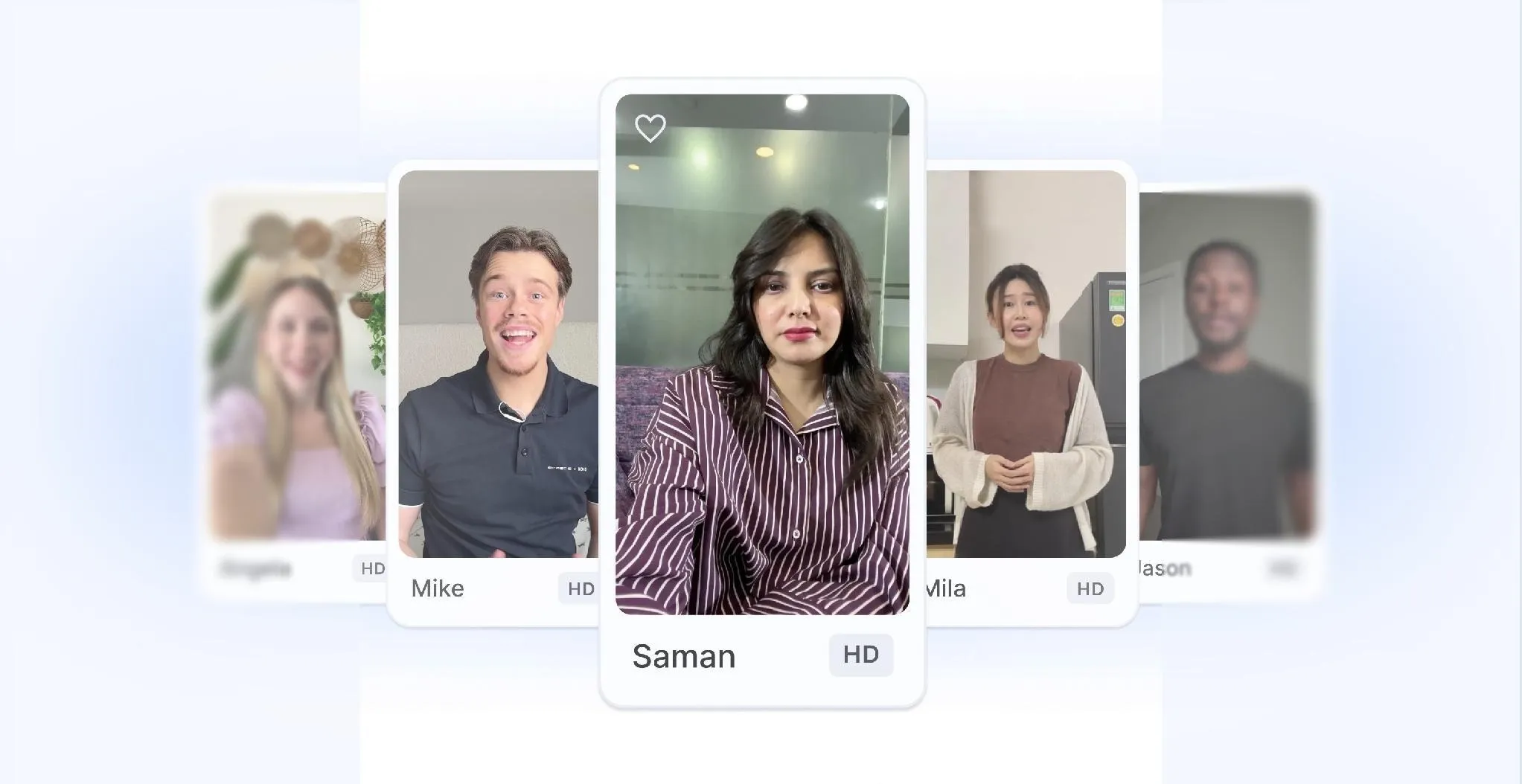 MakeUGC actor library with several selectable presenters.