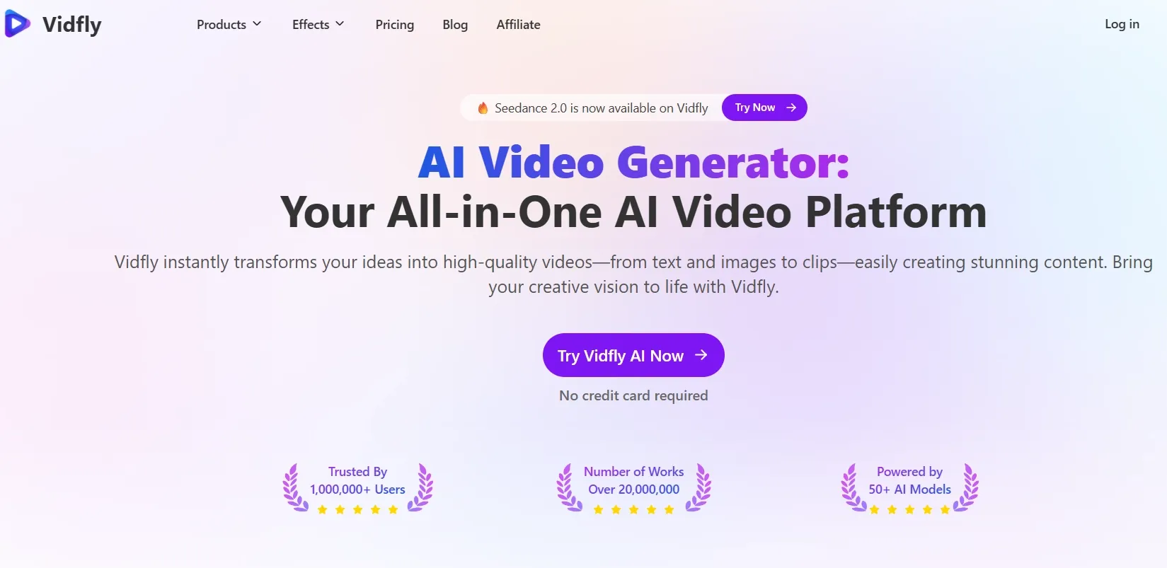Главная страница Vidfly AI