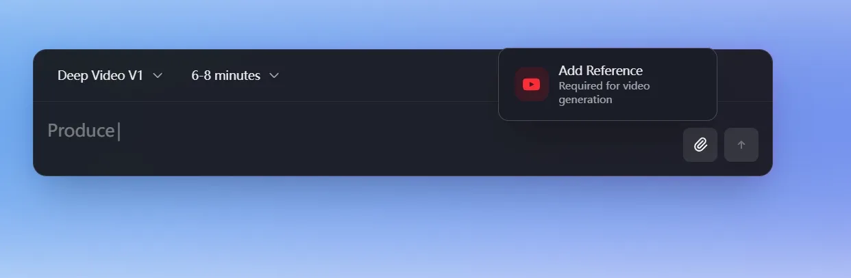 Vidrush prompt-invoerinterface voor het genereren van video's