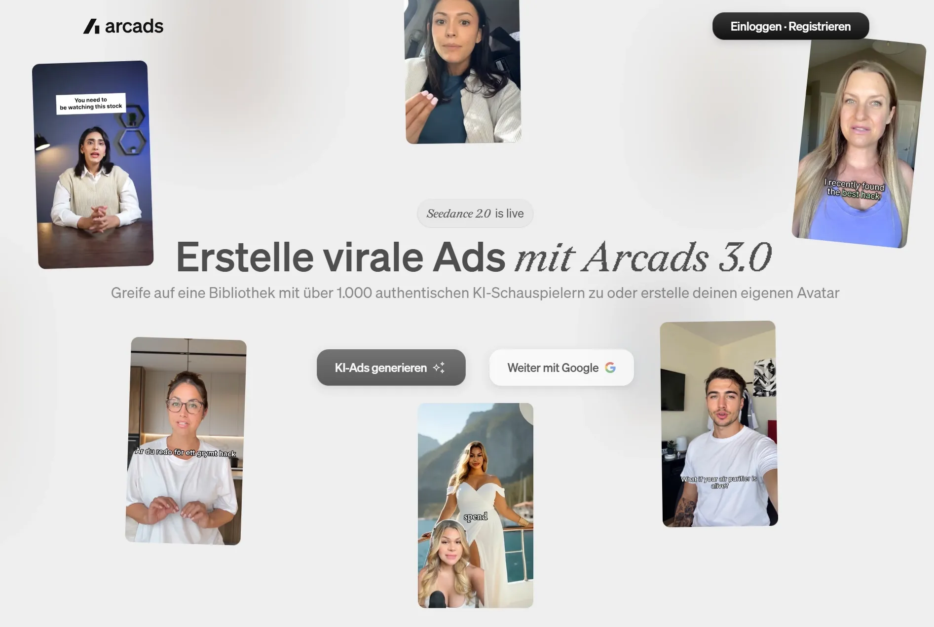 Erstelle virale Ads mit über 1000 authentischen KI-Schauspielern.