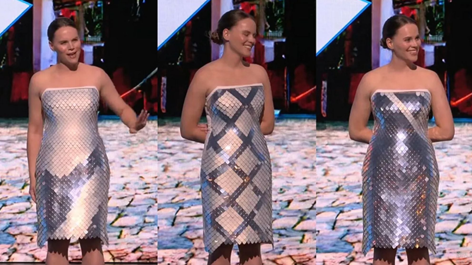 a woman in different dressing