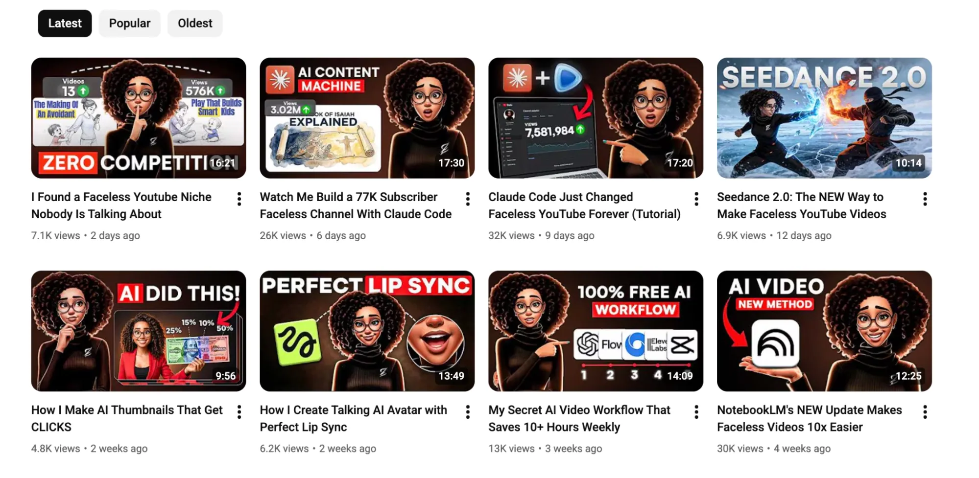 YouTube automation channel examples