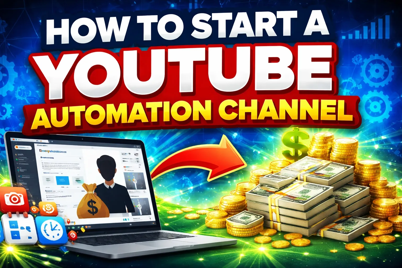 Thumbnail about how to create a YouTube automation channel