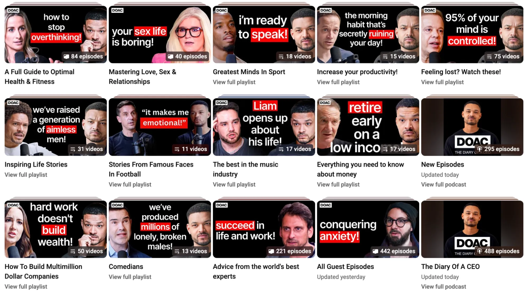 TheDiaryOfCEO’s channel playlist